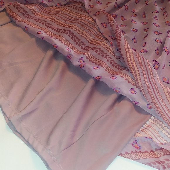 Mudd Purple Floral Tie Lined Chiffon Mini Dress - Picture 5 of 7